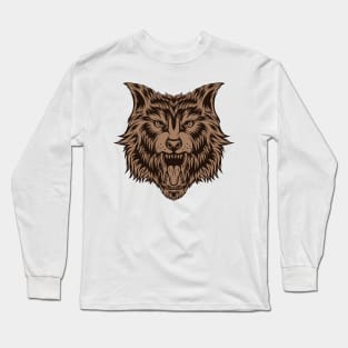 Vintage roaring wolf Long Sleeve T-Shirt